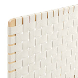 Sloane Weave Wall-Mount Vegan Leather Twin Headboard in Natural Beige