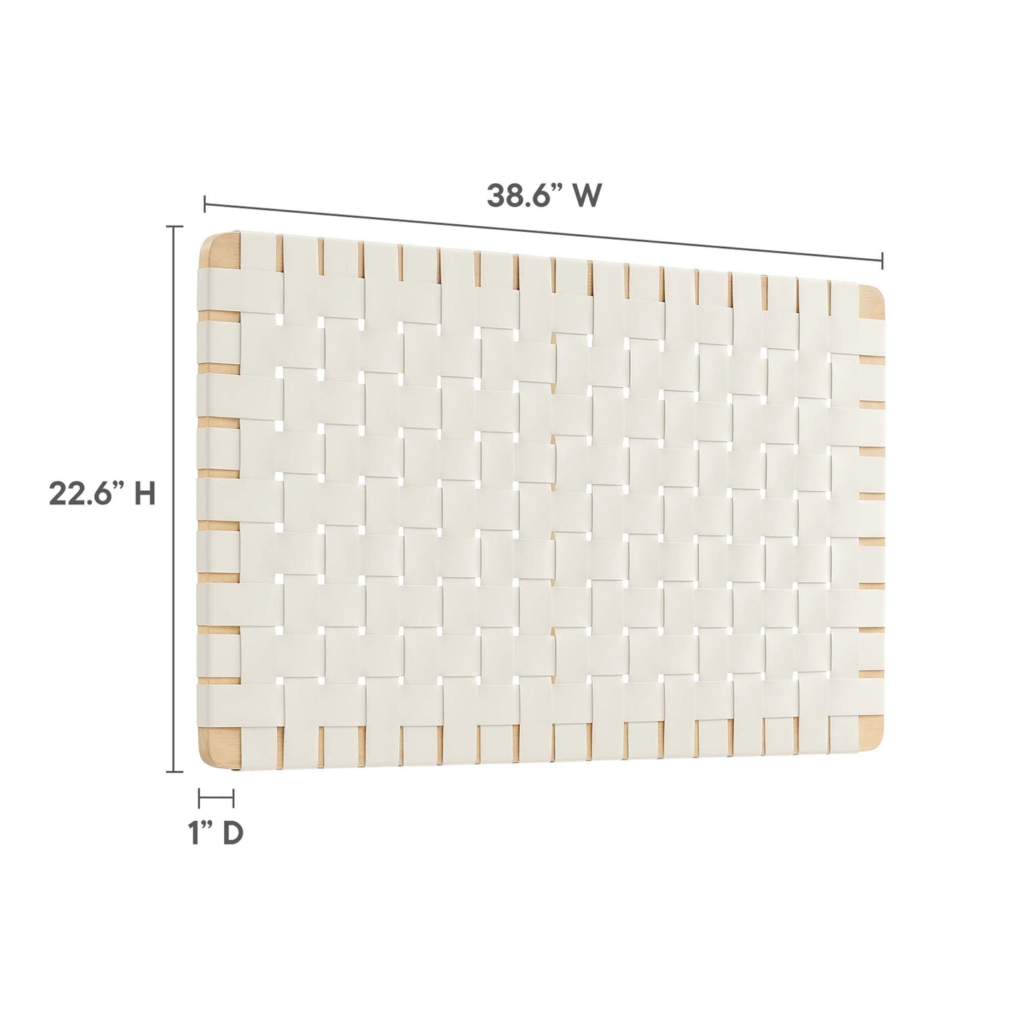 Sparta Weave Wall-Mount Vegan Leather Twin Headboard by Furniture For America
