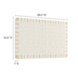 Sloane Weave Wall-Mount Vegan Leather Twin Headboard in Natural Beige