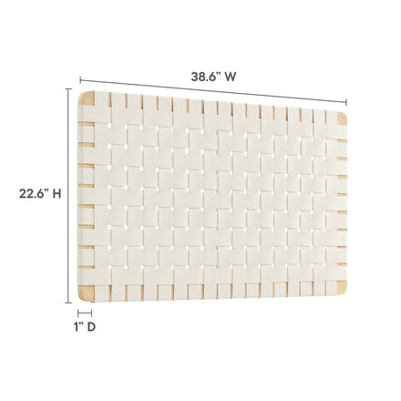 Sparta Weave Wall-Mount Vegan Leather Twin Headboard in Natural Beige
