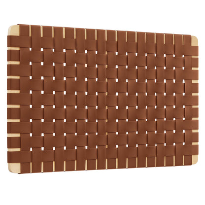 Sparta Weave Wall-Mount Vegan Leather Twin Headboard by Furniture For America