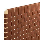 Sloane Weave Wall-Mount Vegan Leather Twin Headboard in Natural Brown