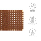 Sloane Weave Wall-Mount Vegan Leather Twin Headboard in Natural Brown