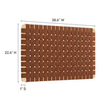 Sloane Weave Wall-Mount Vegan Leather Twin Headboard in Natural Brown
