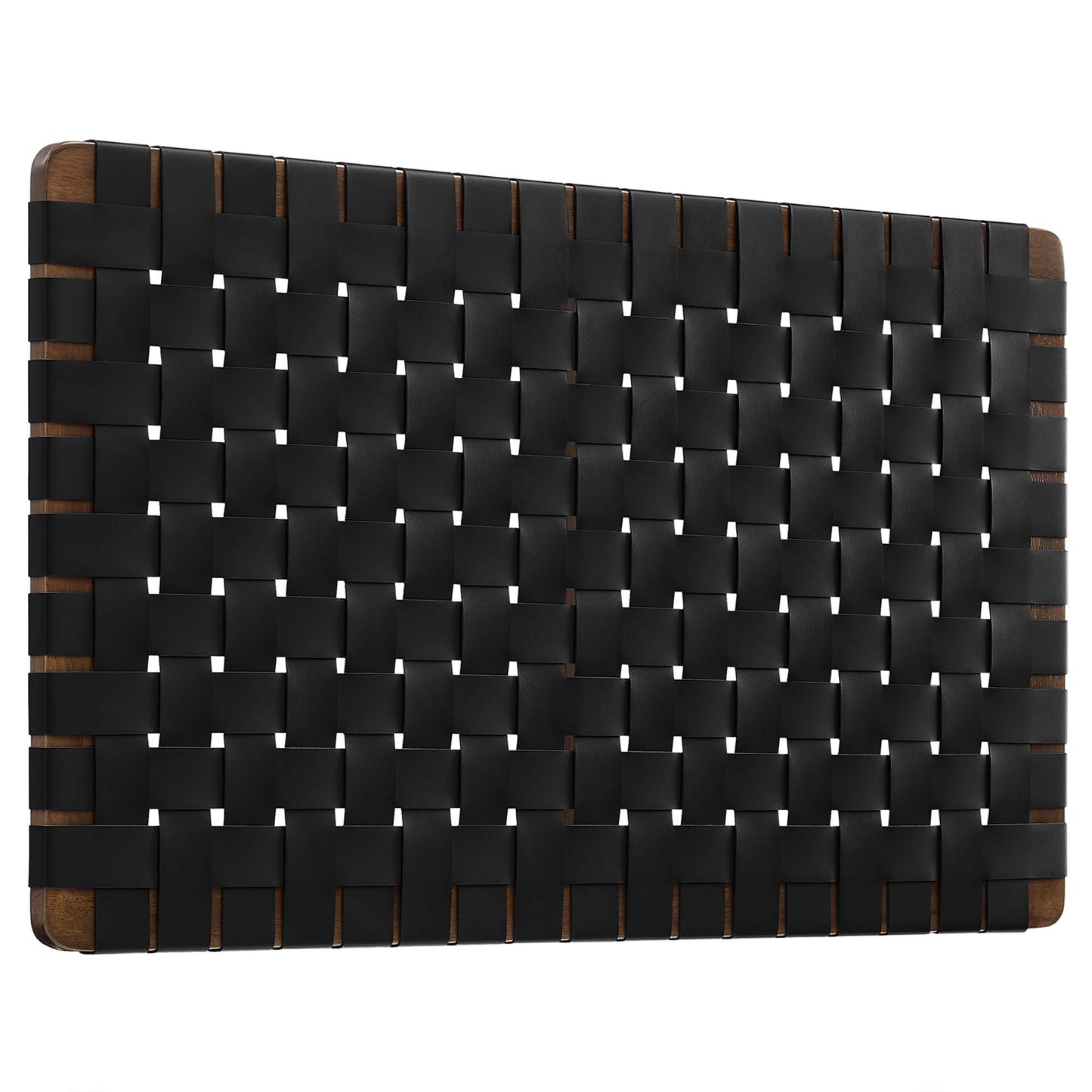 Sparta Weave Wall-Mount Vegan Leather Twin Headboard by Furniture For America
