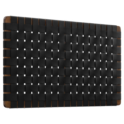 Sparta Weave Wall-Mount Vegan Leather Twin Headboard by Furniture For America