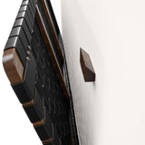 Sloane Weave Wall-Mount Vegan Leather Twin Headboard in Walnut Black