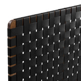 Sloane Weave Wall-Mount Vegan Leather Twin Headboard in Walnut Black