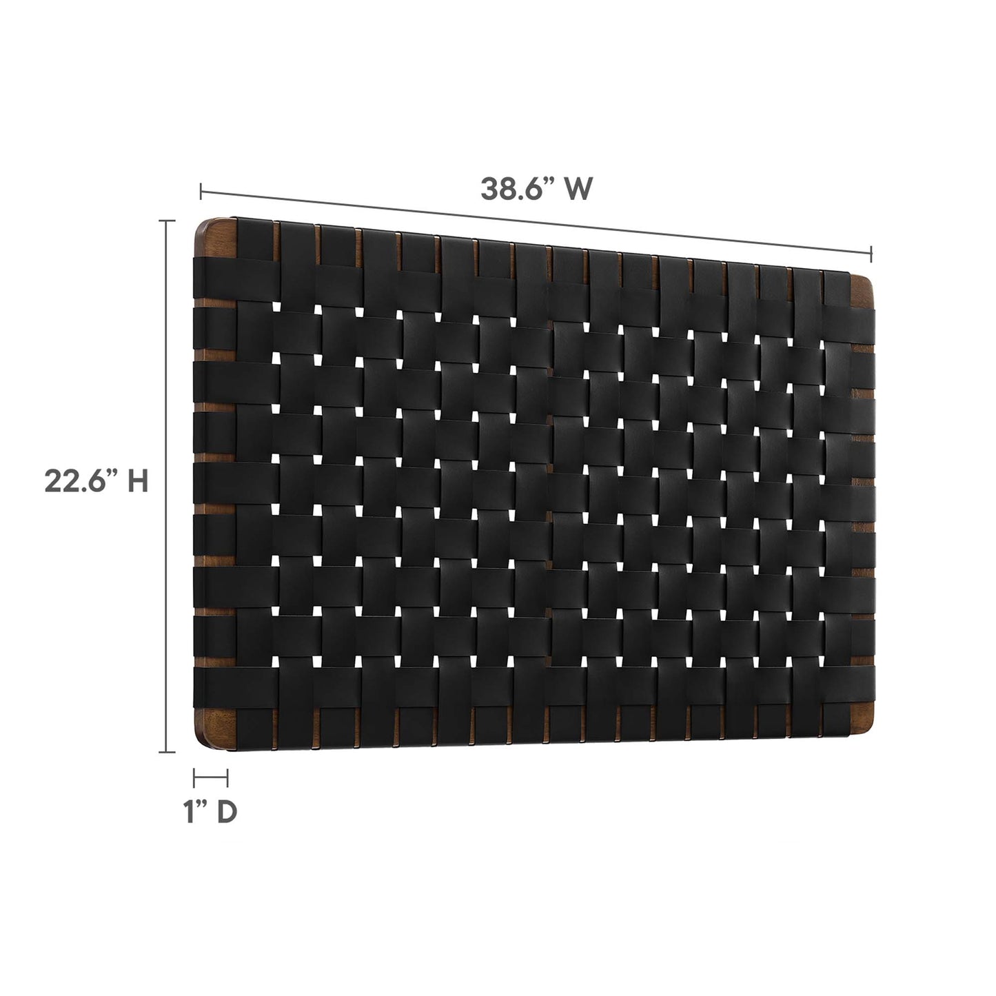 Sparta Weave Wall-Mount Vegan Leather Twin Headboard by Furniture For America