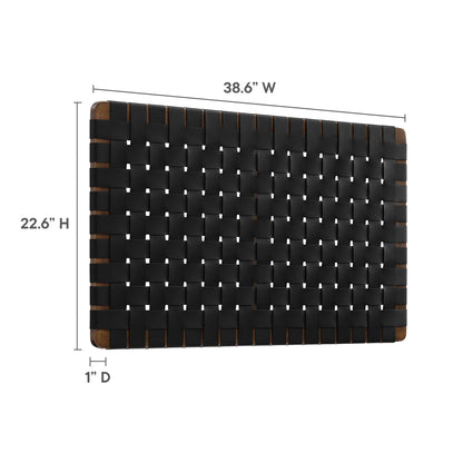 Sparta Weave Wall-Mount Vegan Leather Twin Headboard by Furniture For America