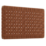 Sloane Weave Wall-Mount Vegan Leather Twin Headboard in Walnut Brown