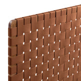 Sloane Weave Wall-Mount Vegan Leather Twin Headboard in Walnut Brown