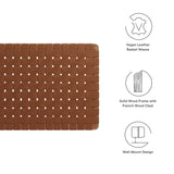 Sloane Weave Wall-Mount Vegan Leather Twin Headboard in Walnut Brown