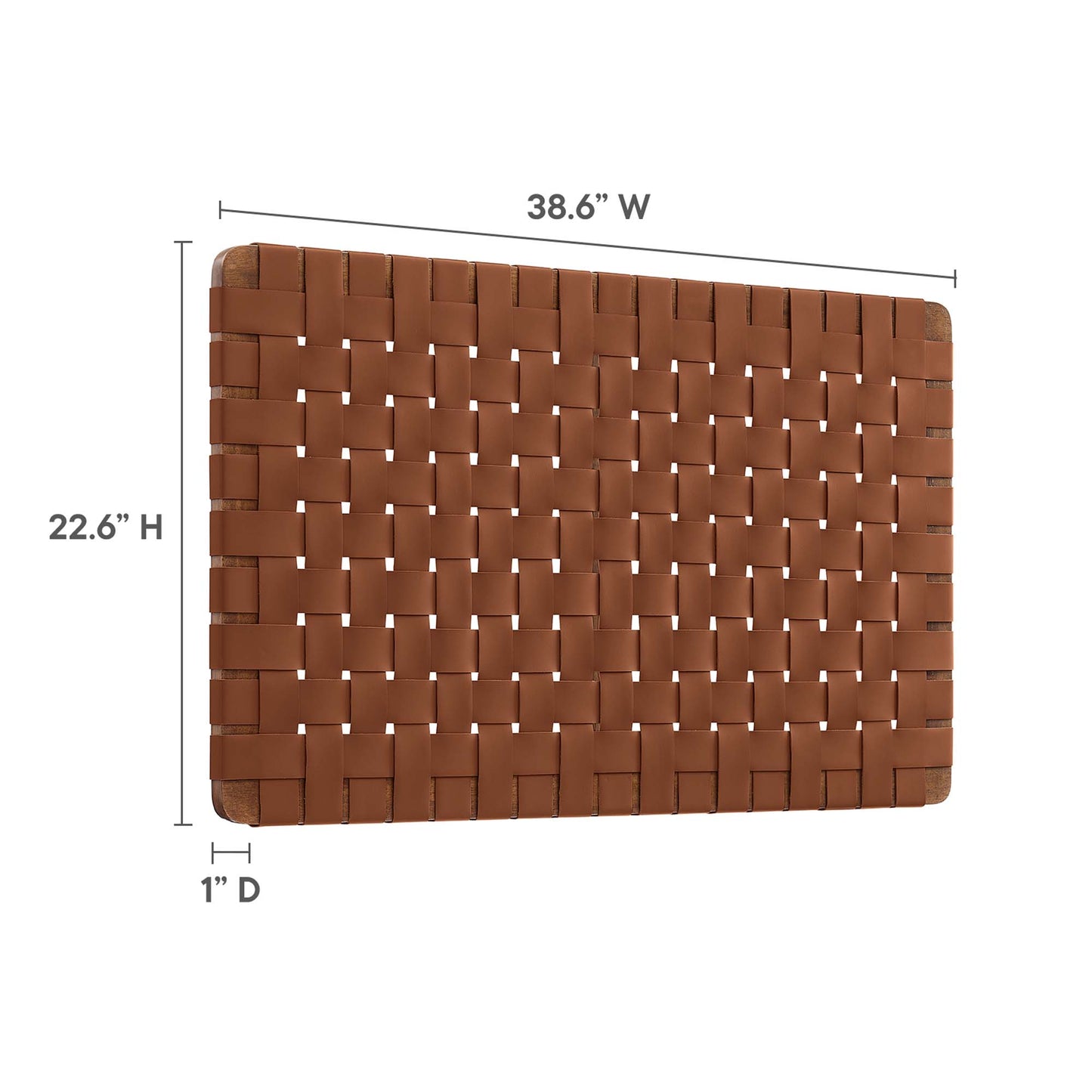 Sparta Weave Wall-Mount Vegan Leather Twin Headboard by Furniture For America