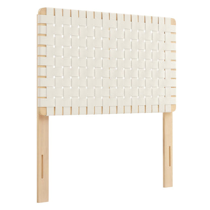 Sparta Weave Vegan Leather Twin Headboard by Furniture For America