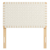Sloane Weave Vegan Leather Twin Headboard in Natural Beige