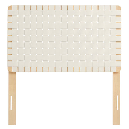 Sparta Weave Vegan Leather Twin Headboard in Natural Beige