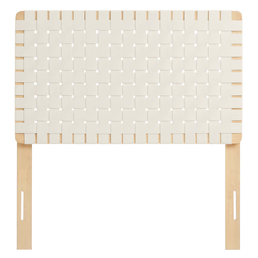 Sloane Weave Vegan Leather Twin Headboard in Natural Beige