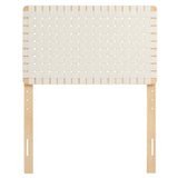 Sloane Weave Vegan Leather Twin Headboard in Natural Beige