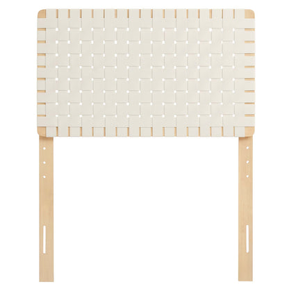 Sparta Weave Vegan Leather Twin Headboard by Furniture For America