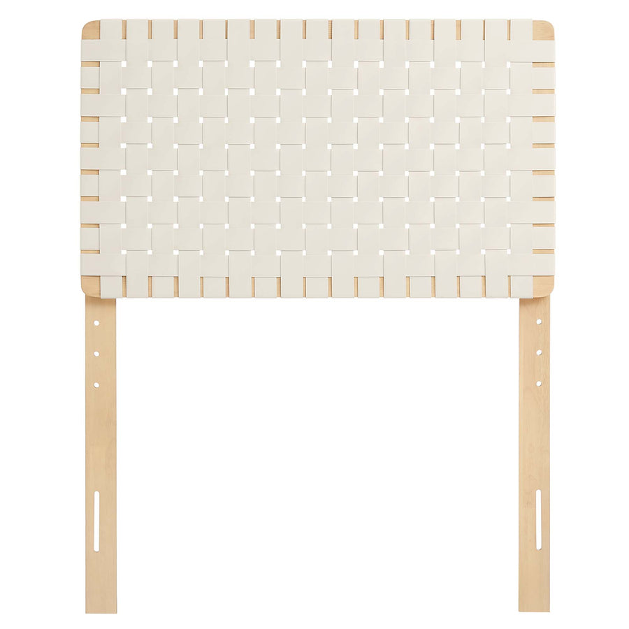 Sloane Weave Vegan Leather Twin Headboard in Natural Beige