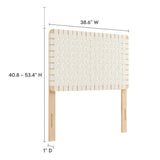 Sloane Weave Vegan Leather Twin Headboard in Natural Beige