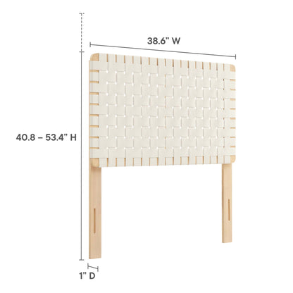 Sparta Weave Vegan Leather Twin Headboard by Furniture For America