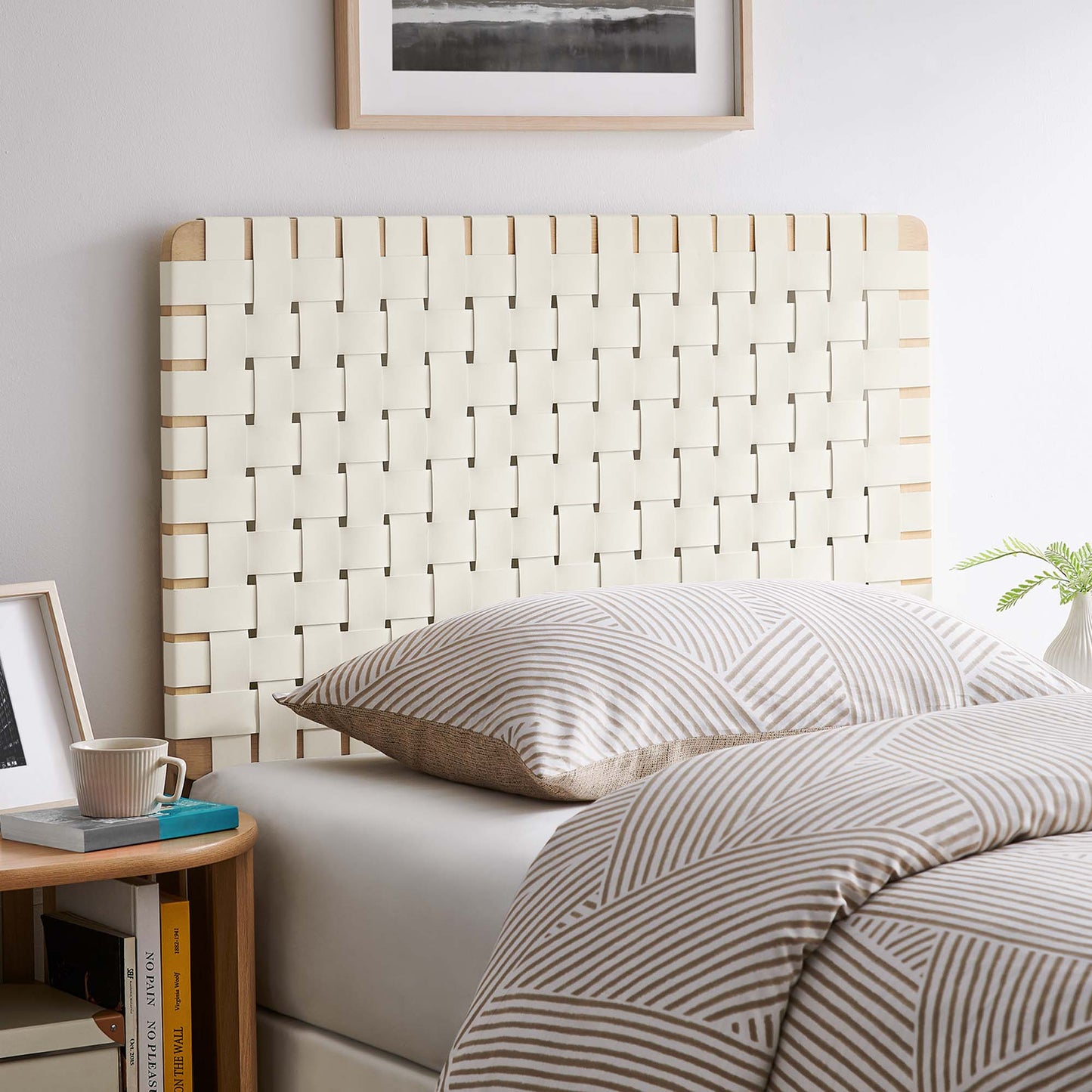 Sparta Weave Vegan Leather Twin Headboard by Furniture For America