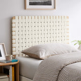 Sloane Weave Vegan Leather Twin Headboard in Natural Beige