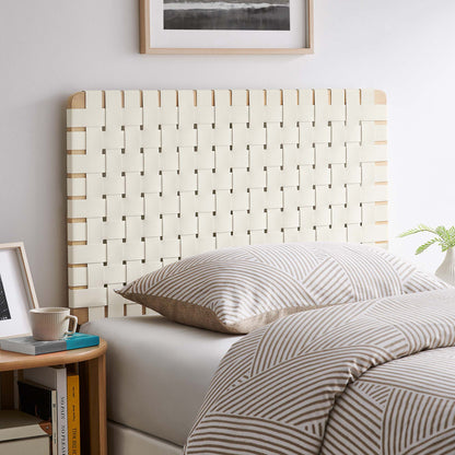 Sparta Weave Vegan Leather Twin Headboard by Furniture For America