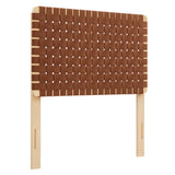 Sloane Weave Vegan Leather Twin Headboard in Natural Brown