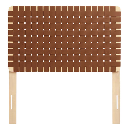Sparta Weave Vegan Leather Twin Headboard by Furniture For America