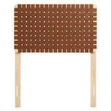 Sloane Weave Vegan Leather Twin Headboard in Natural Brown