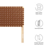 Sloane Weave Vegan Leather Twin Headboard in Natural Brown