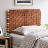 Sloane Weave Vegan Leather Twin Headboard in Natural Brown