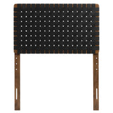 Sloane Weave Vegan Leather Twin Headboard in Walnut Black