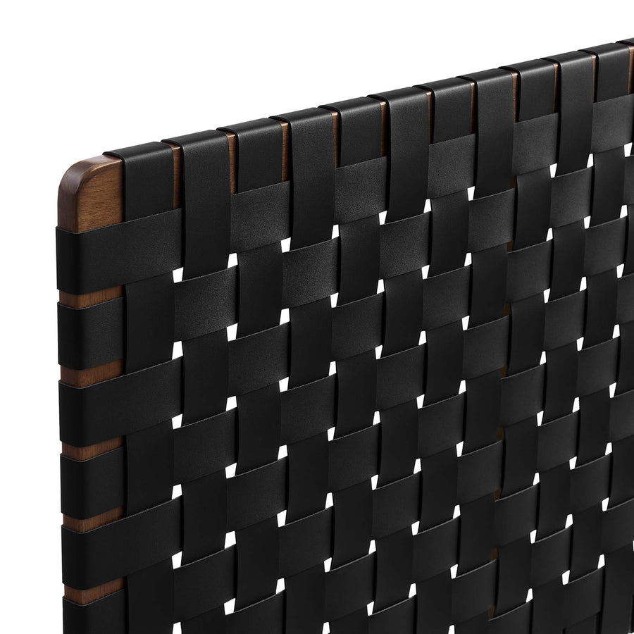 Sloane Weave Vegan Leather Twin Headboard in Walnut Black