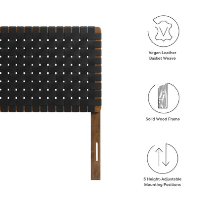 Sparta Weave Vegan Leather Twin Headboard by Furniture For America