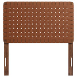 Sloane Weave Vegan Leather Twin Headboard in Walnut Brown