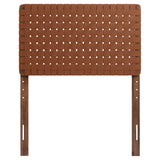 Sloane Weave Vegan Leather Twin Headboard in Walnut Brown