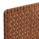 Sloane Weave Vegan Leather Twin Headboard in Walnut Brown