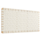 Sloane Weave Vegan Leather Full Headboard in Natural Beige