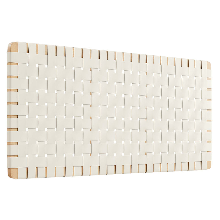 Sloane Weave Vegan Leather Full Headboard in Natural Beige