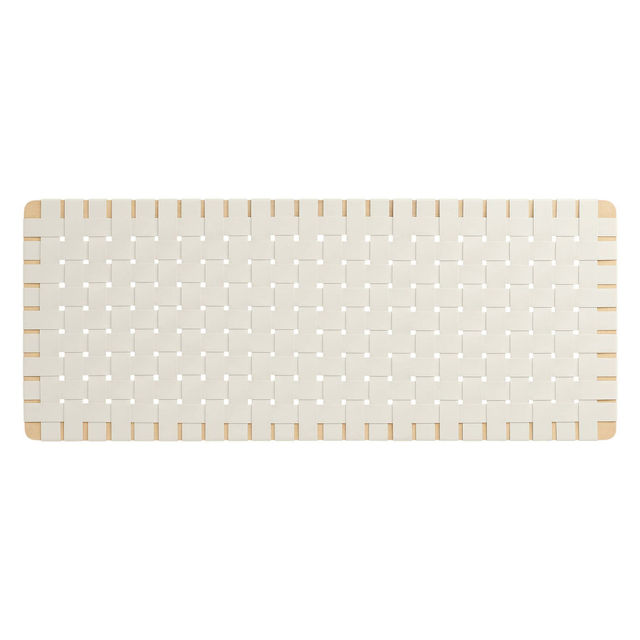 Sloane Weave Vegan Leather Full Headboard in Natural Beige