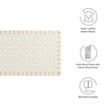 Sloane Weave Vegan Leather Full Headboard in Natural Beige