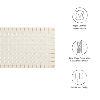 Sparta Weave Vegan Leather Full Headboard by Furniture For America