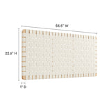 Sloane Weave Vegan Leather Full Headboard in Natural Beige
