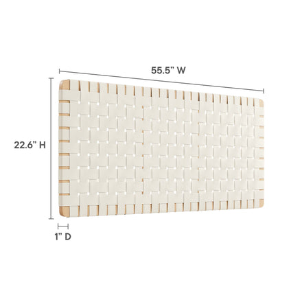 Sparta Weave Vegan Leather Full Headboard in Natural Beige