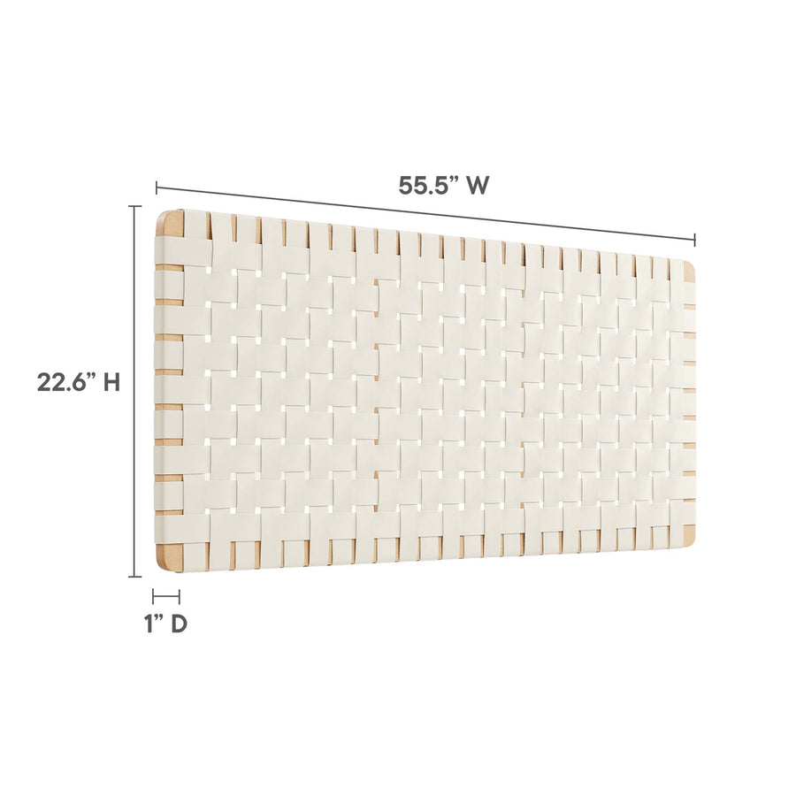 Sloane Weave Vegan Leather Full Headboard in Natural Beige