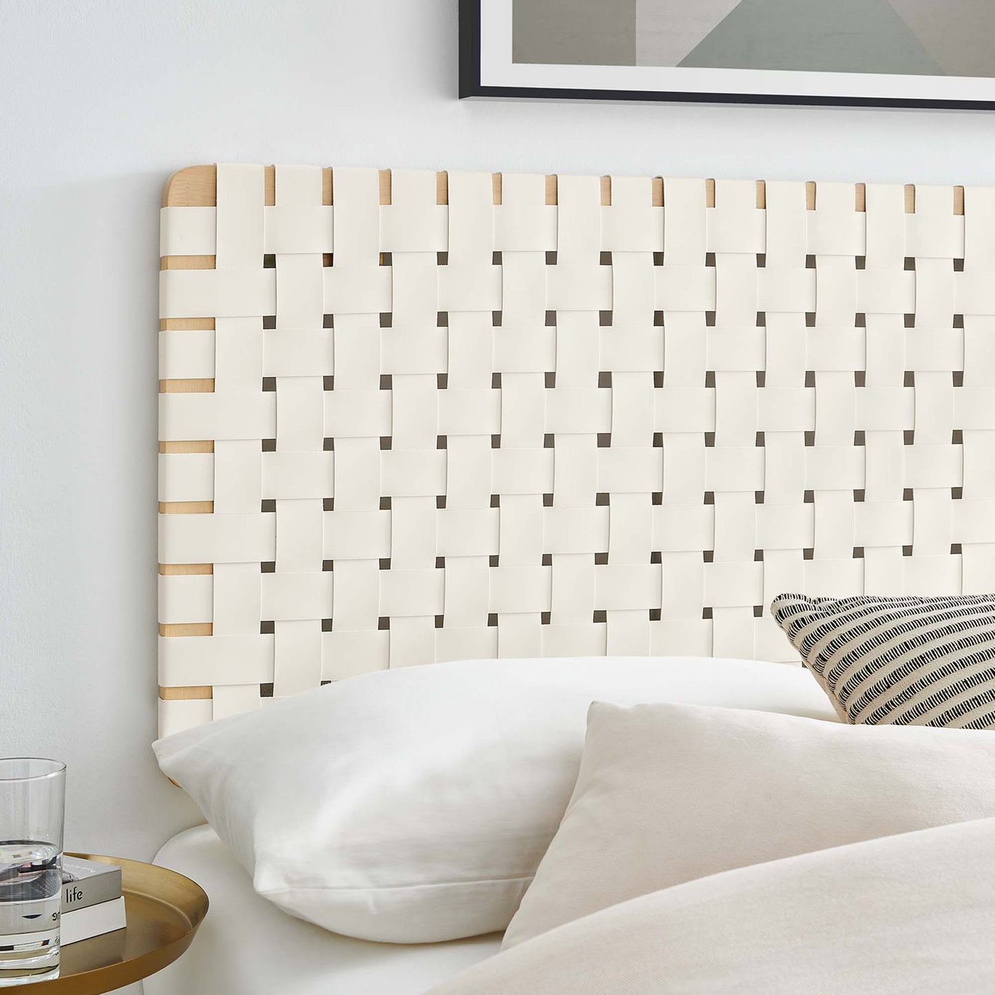 Sparta Weave Vegan Leather Full Headboard by Furniture For America